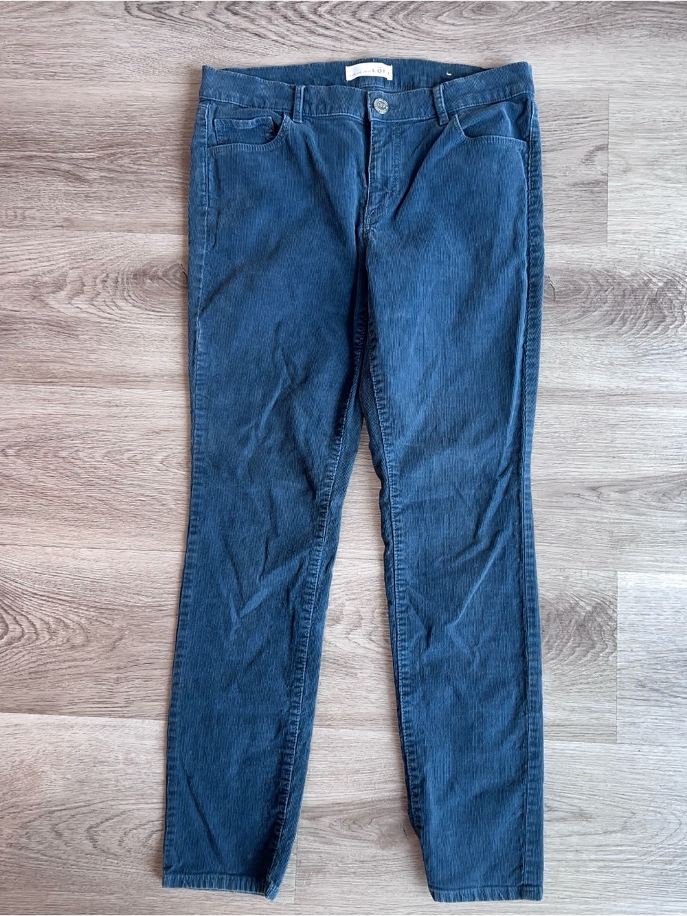 LOFT Ann Taylor Womens Blue Gray Corduroy Pants Size 29 8 Modern Skinny Mid Rise